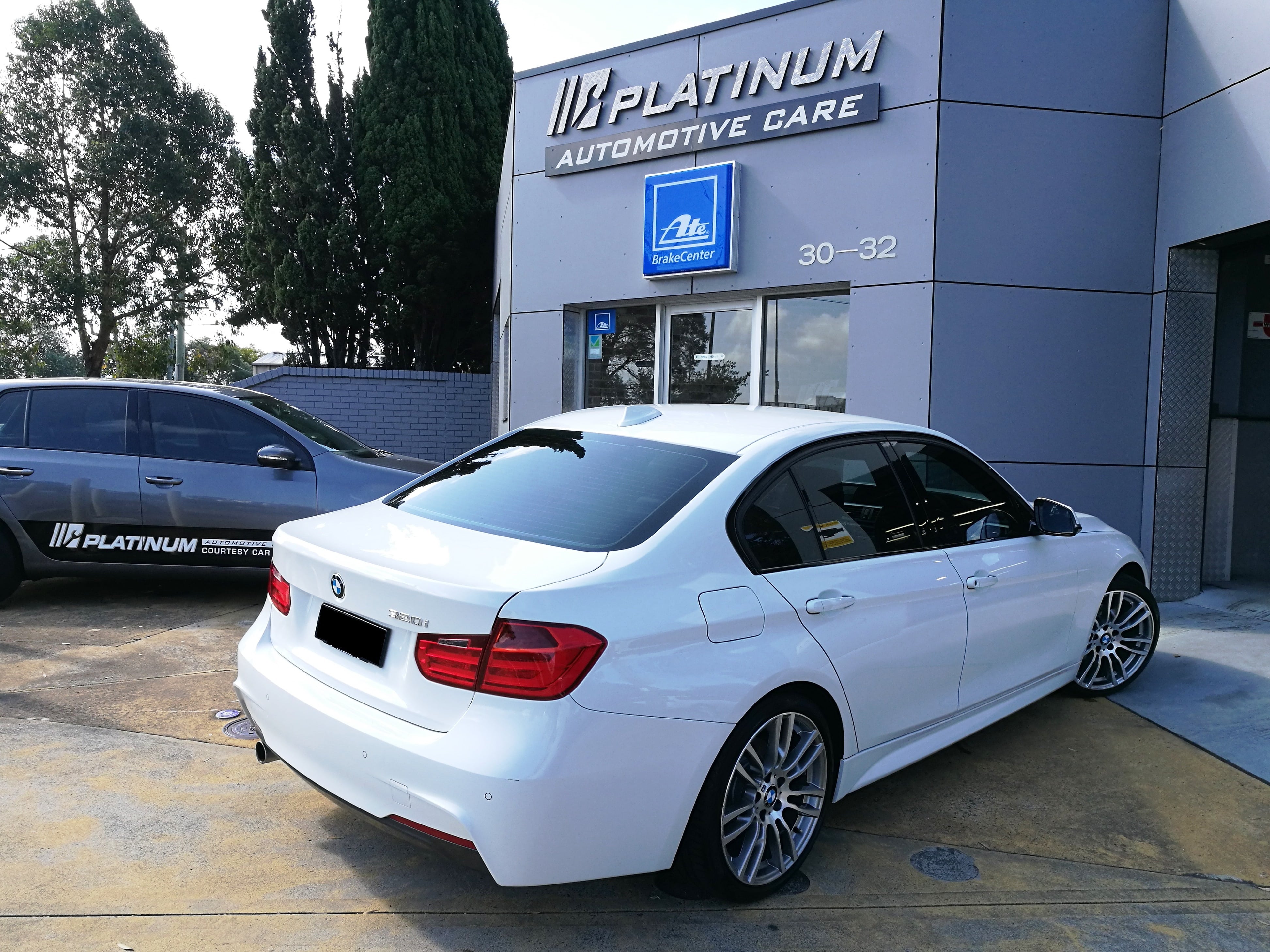 White BMW Rear View
