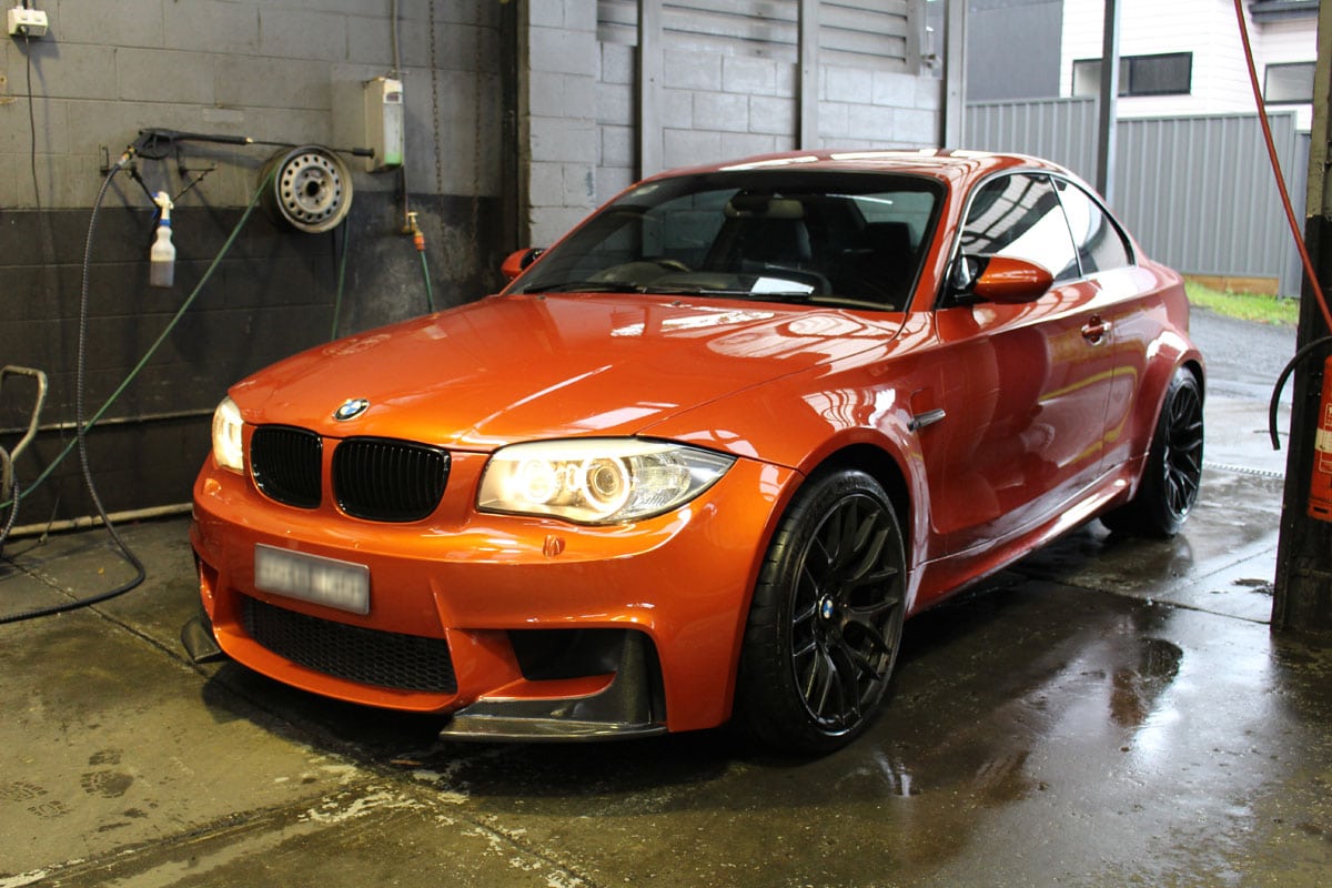 Orange BMW Front Side View