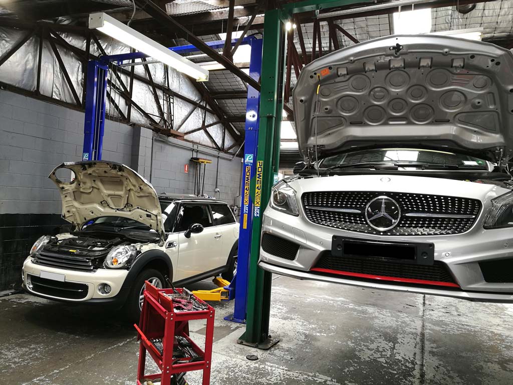 Mercedes and Mini Logbook Service: Oil Change, Spark Plug & Filter Replacement